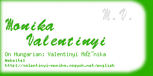 monika valentinyi business card